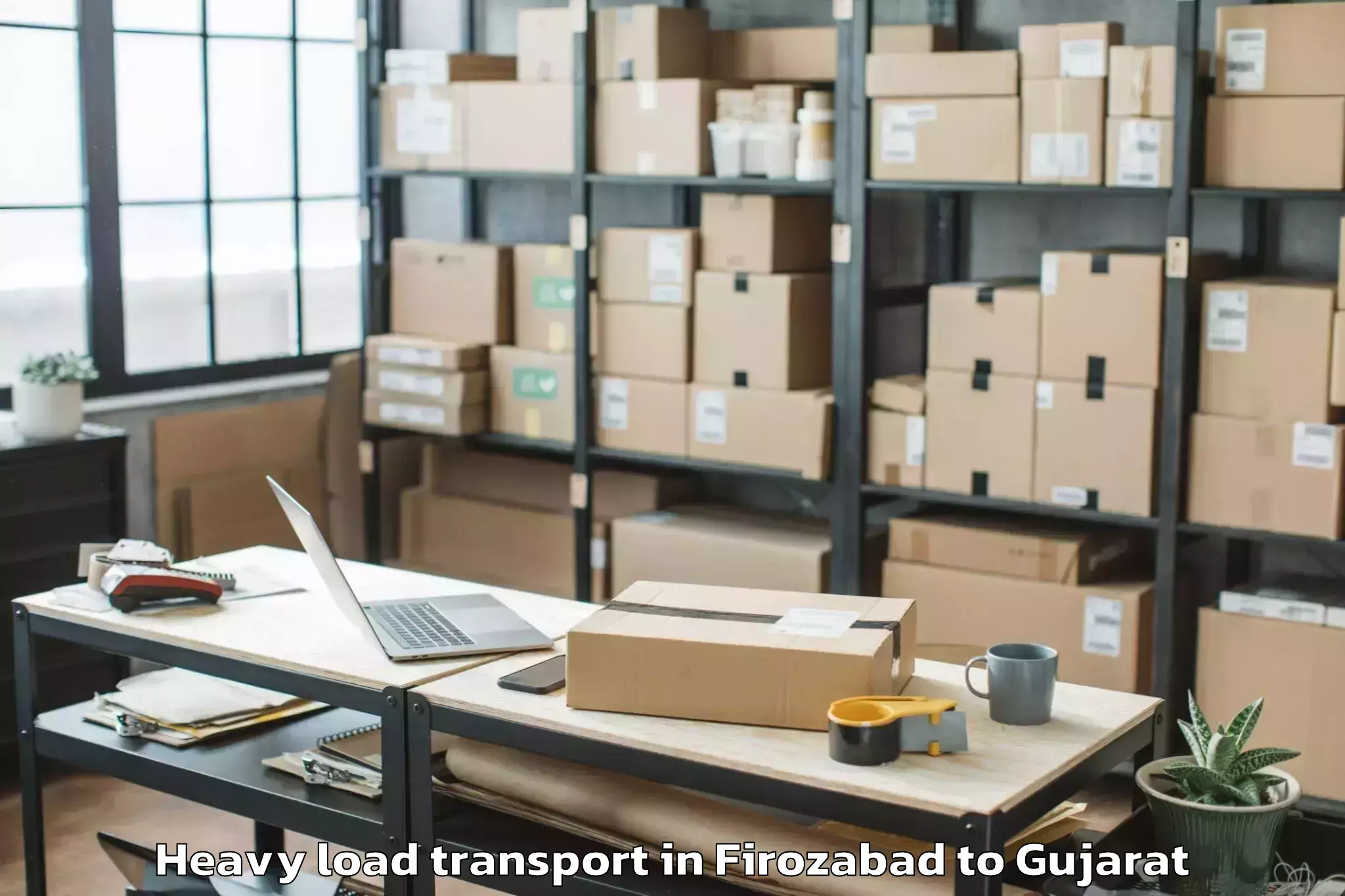 Reliable Firozabad to Sinor Heavy Load Transport